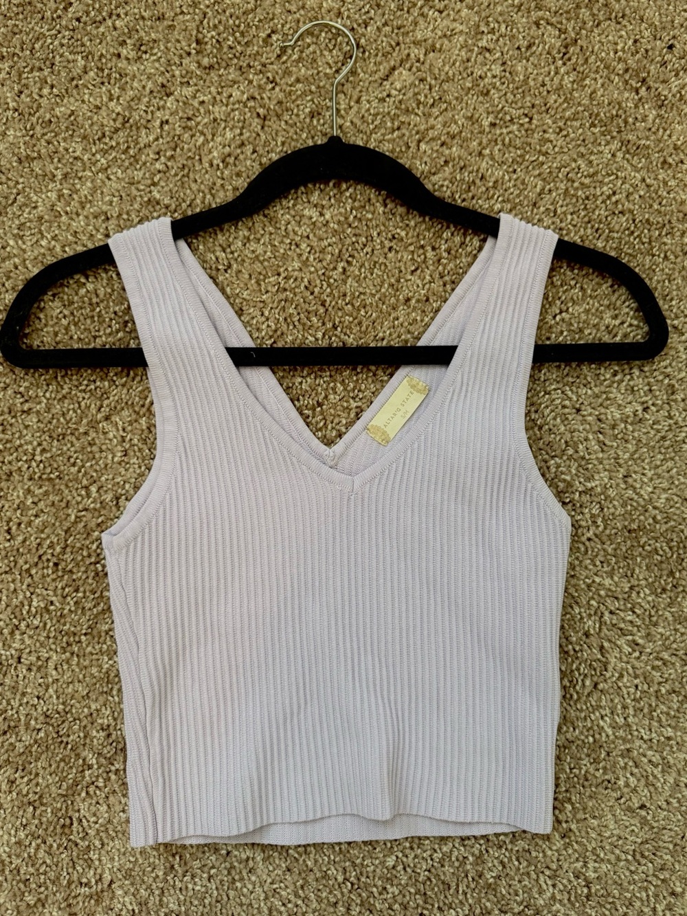 Altar'd State Lavender Ribbed V-Neck Tank